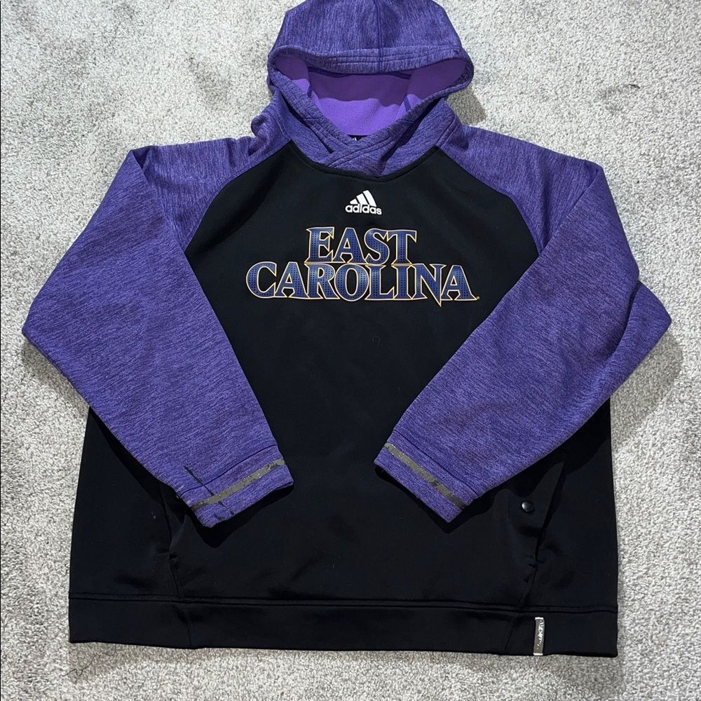 ECU East Carolina Pirates worn adidas hooded hoodie pullover sweatshirt XL